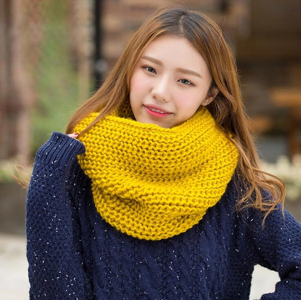 Unisex Winter scarf knitted Scarves Collar Neck